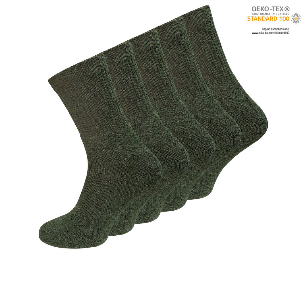 5er Pack Herren "ARMY" Socken in dunkelgrün