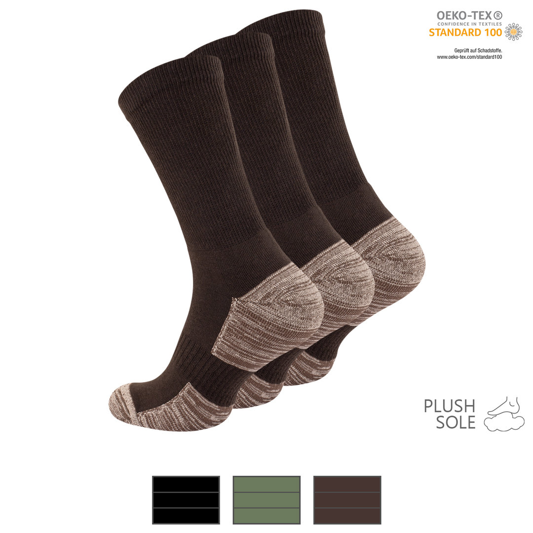 Stark Soul® 3er Pack Unisex Trekkingsocken mit Frotteesohle - Farbe wählbar