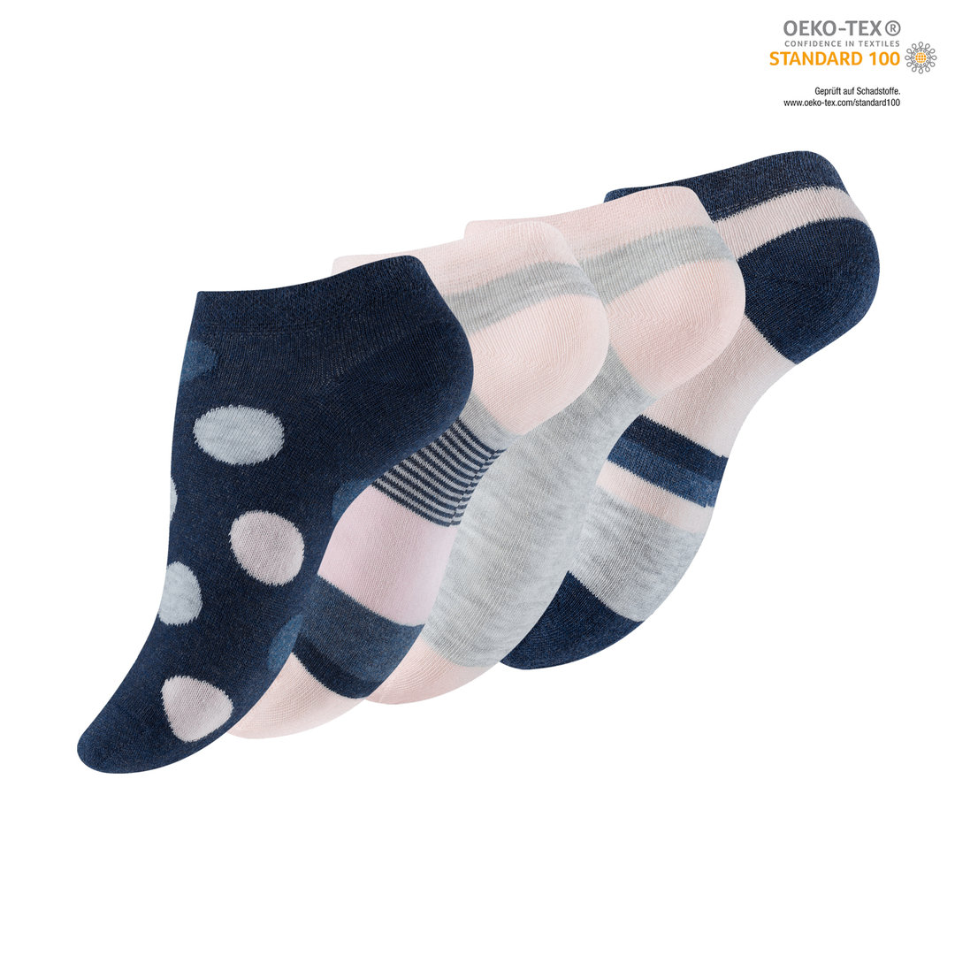 Vincent Creation® 4er Pack Damen Sneakersocken "GIRLY"