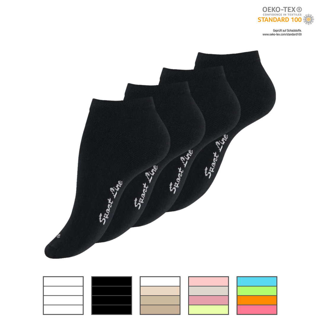 Damen Sneaker Socken 4er Pack "SPORT LINE" - Farbe wählbar