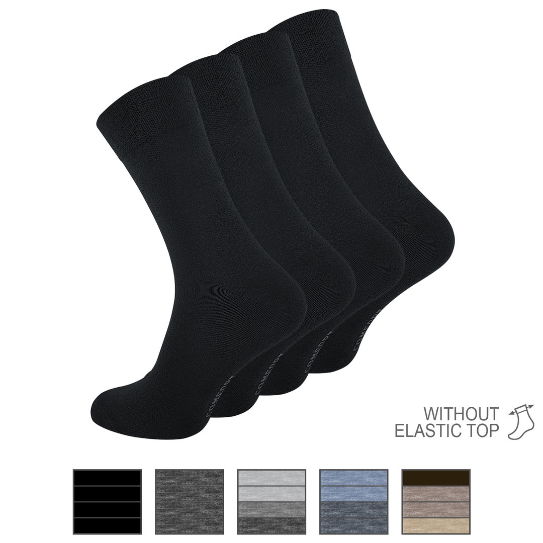 4er Pack Herren Baumwoll Socken "COMFORT" ohne Gummibund