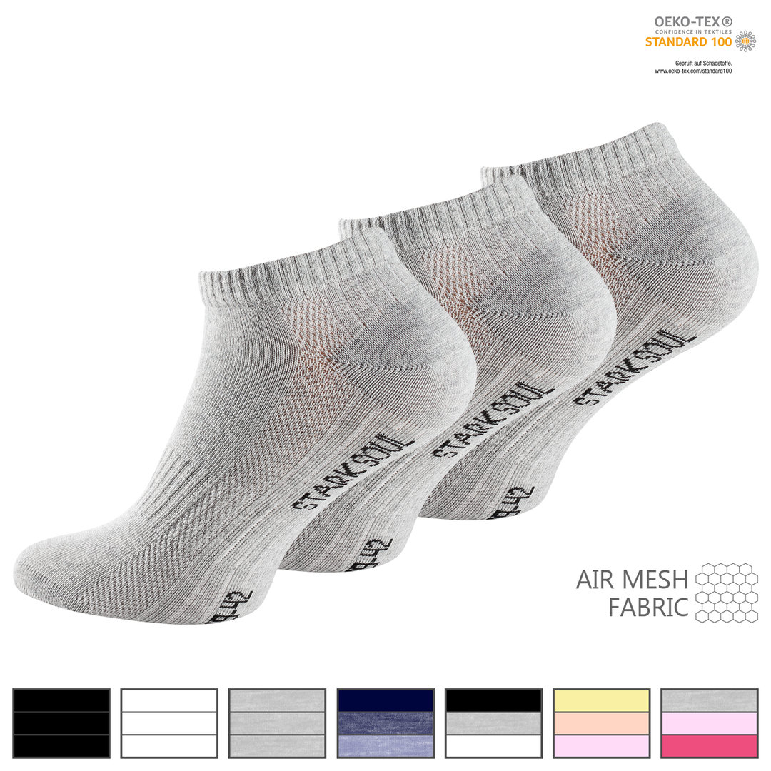 Stark Soul® unisex 3er Pack Sneaker Socken in Premiumqualität - Farbe wählbar