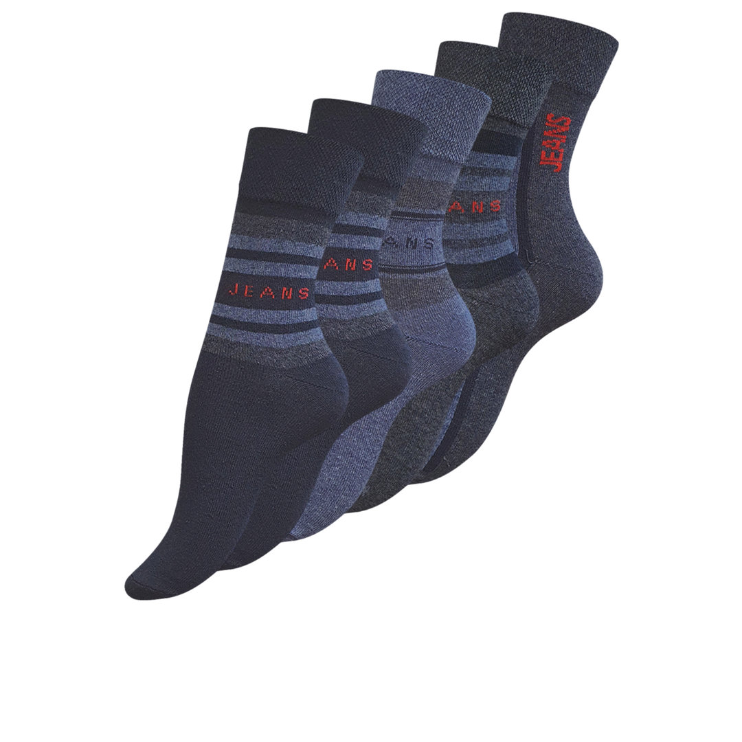 Damen Socken 5er Pack "JEANS" ohne Gummibund in Blautönen