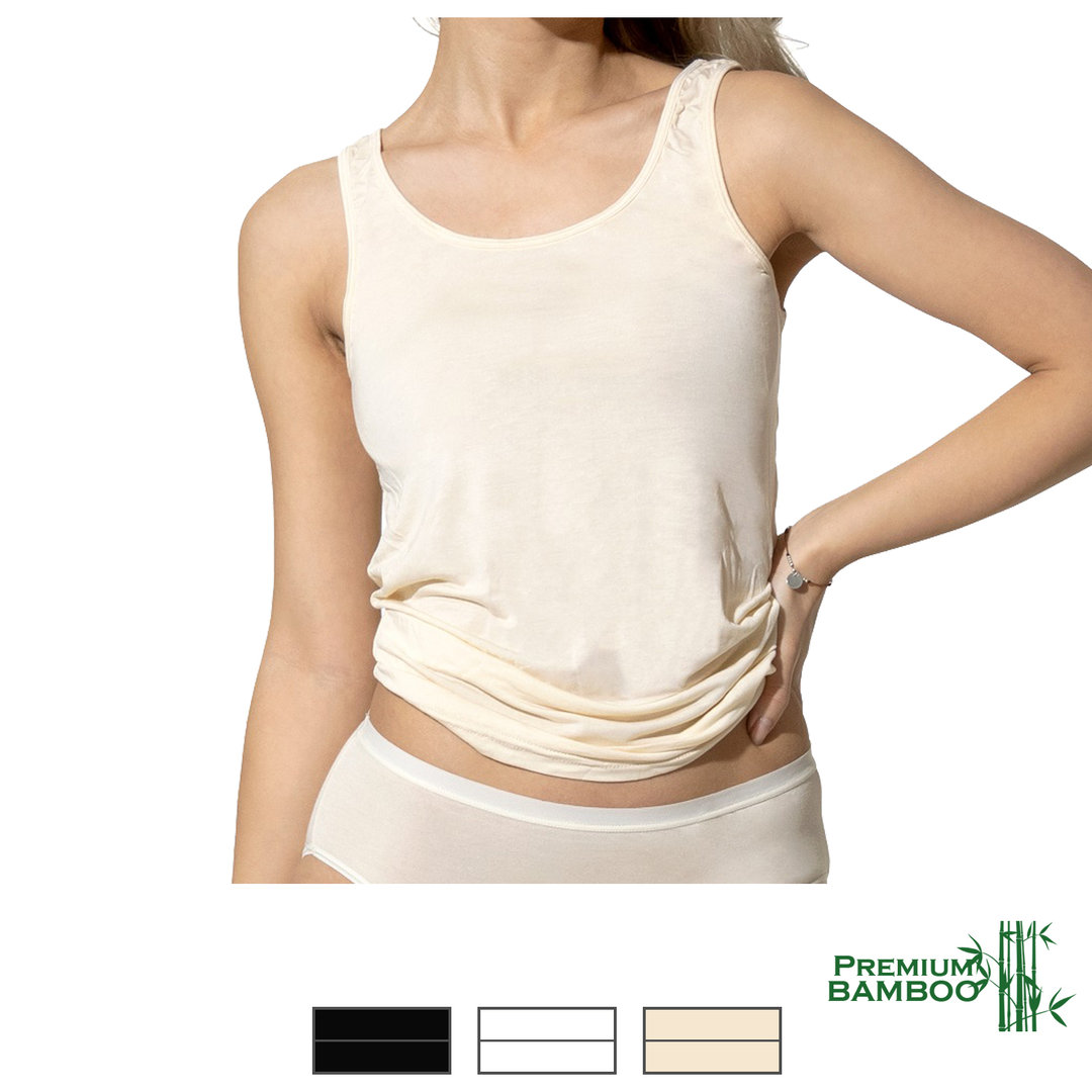 yenita® 2er Pack Damen Tank Top "BAMBUS" - Farbe wählbar