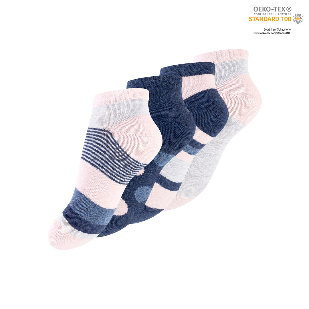 4er Pack Kinder Baumwoll Sneakersocken "GIRLY"