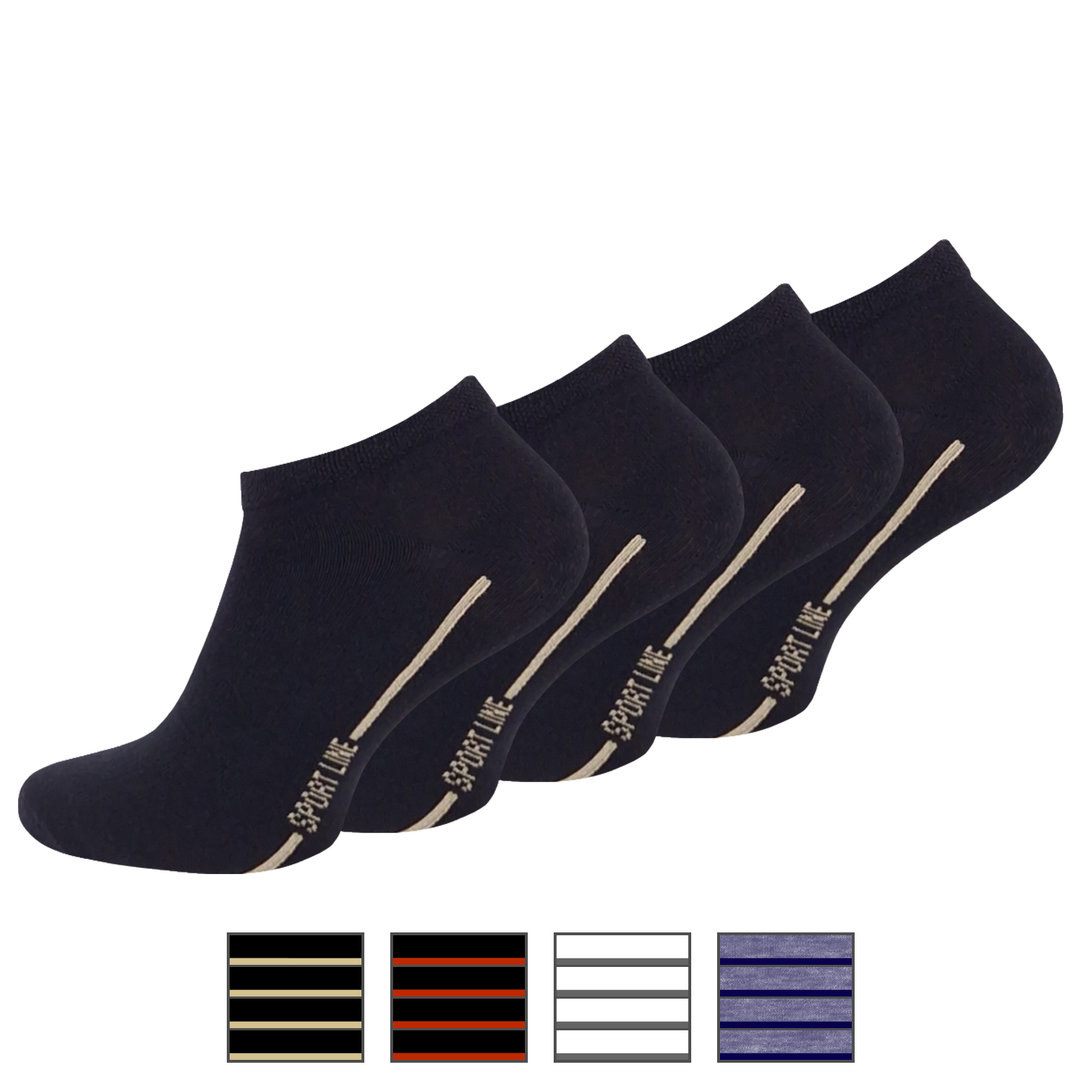 4er Pack Herren Sneaker Socken "SPORT LINE" - Farbe wählbar